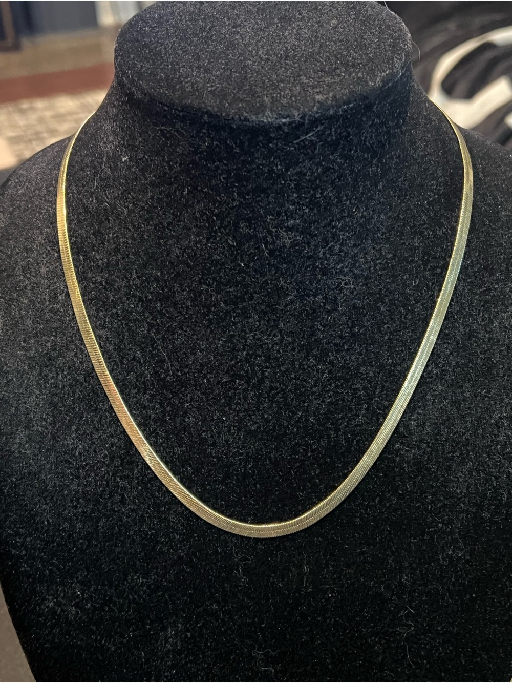 Vintage 14k Gold Herringbone Pattern Necklace 11.3 Grams
